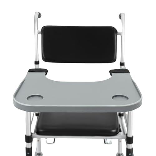 Modern Wheelchair Tray with 2 Cup Holders, Removable Wheelchair Lap Tray - Load Capacity 44 lbs, Medical Wheelchair Desk Accessories, Easy to Install Fits Wheelchair Arms of 15.7" - 19.7", Grey