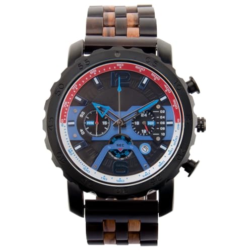 Montre de sport en bois avec chronographe et cadran unique date