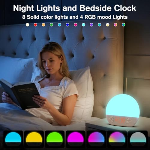 Sunrise Alarm Clock Wake up Light White Noise Sound Machine with Timer - Image 5