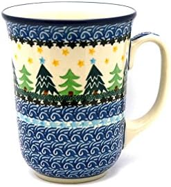 Polish Pottery Mug - 16 oz. Bistro - Christmas Trees