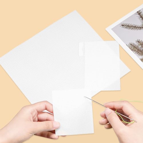 Image of 4pcs Plastic Mesh Canvas Sheets,11x8.2 inch,14 CT Clear Plastic Mesh Canvas Sheets for Embroidery & Knit Crochet Projects, DIY Handicraft, Make Dividers