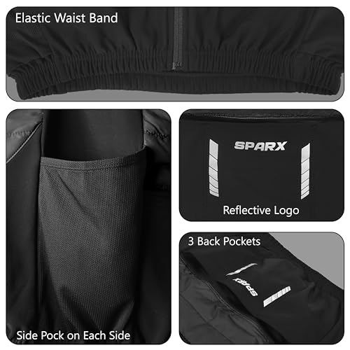 Image of Sparx Men's Lightweight Cycling Vest, Hiking Winter Quilted Vest, Water Resistant Warm Outerwear Vest (Black, L)