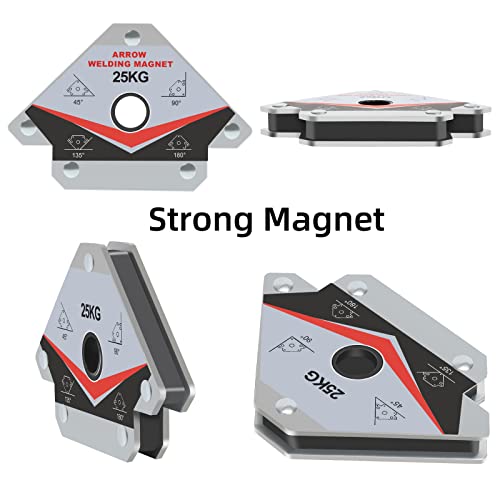Gutimore 55Lb Welding Magnet 3Pcs,Heavy Duty Welding Magents And Clamps,Welding Magnet Arrow Holder,45 90 135 Degree Angle Holding Magnet, Easy For Welding Or Soldering #TOP3