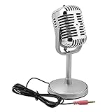 CHUXJ Retro con Cable Micrófono Condensador, Cantando en Vivo Equipo de Karaoke Charla Contador Calidad Adecuada for Canto Informática y Radiodifusión