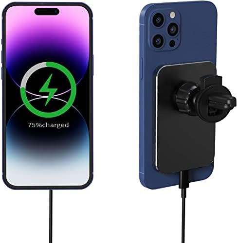 HATALKIN Magnetic Car Mount Wireless Charger for iPhone 14/iPhone 13/13 Pro/12 Pro/Pro Max/Mini,Magnet Phone Holder Stand 15W Fast Charging Car Mount Wireless Charger Support Mag safe Not for 14 pro