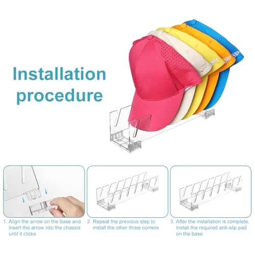 EACHPT Cap Stand für Baseball Caps,2 Stück Transparent Kappenhalter,Desktop Cap Halterung für 14 Baseball Caps,Hutständer für Baseball Caps Display Organizer