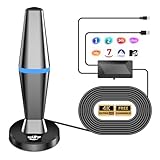 Antena TV Interior con Amplificador de Señal | 4K/1080P, Cable Coaxial 3M Compatible con Todas Las TVs