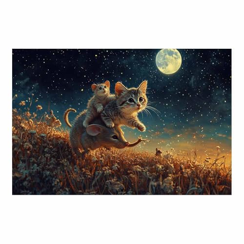 Toile murale vintage chat mignon DunPei 80x120cm