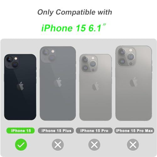 siduater Strap Case for 6.1" iPhone 15 with Wristband Kickstand, Clear Soft TPU Protective Shockproof Bumper Rugged Cover, Adjustable Hand Grip Loop for iPhone 15 6.1 Inch, Navy by siduater - Image 3