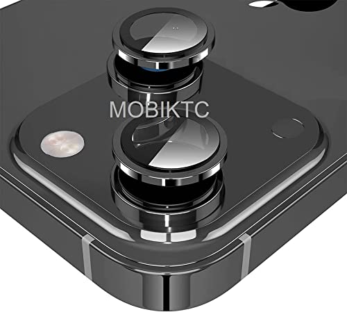 Image of Camera Lens Protector For iPhone 13 6.1 inch | For iPhone 13 Mini 5.4 inch (2 Set) Aluminum Alloy Edge Tempered Glass [HD Clear] Camera Protector-Black