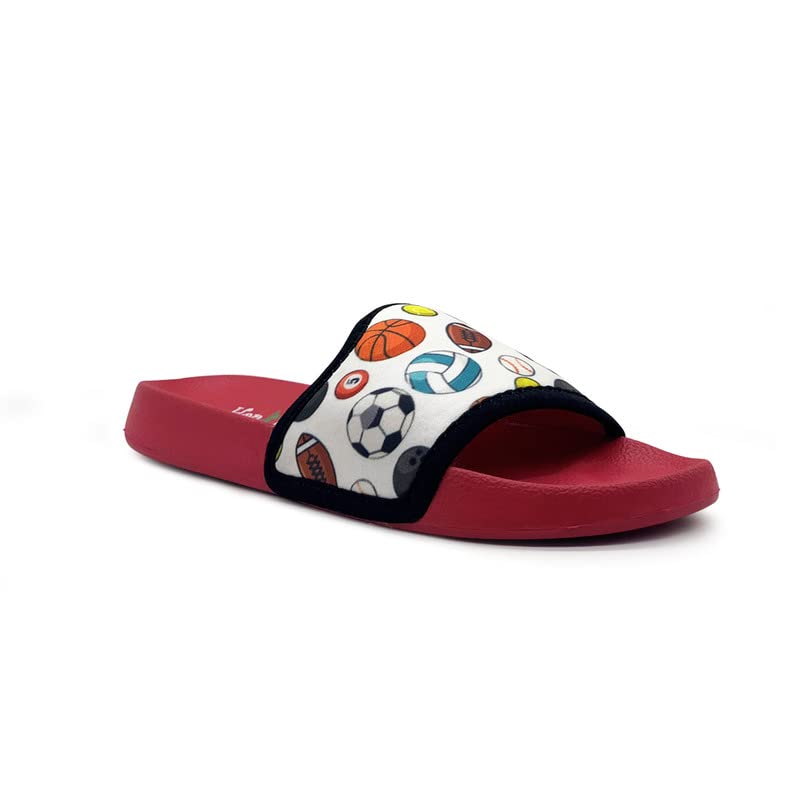 KazarMax Hopits Kids Boys White/Red Balls Print Flip Flop/Soft, Comfortable, Indoor & Outdoor Slippers- 10 Kids UK (B0B1QJ15DL) Amazon Price History, Amazon Price Tracker