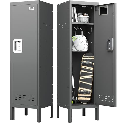 Image of BUTISOW Metal Kids Locker,Metal Cabinet Storage Lockers,Lockable for Employees with Door,54 inch Height Steel Locker,Lockable Steel Locker for Children's Room, Playroom, School,Gym