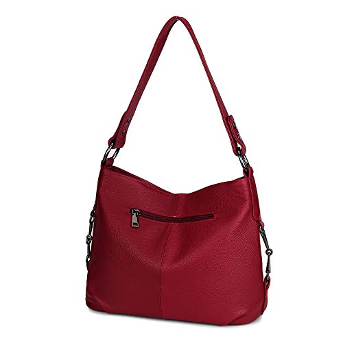 Image of YALUXE Women's Real Leather Shoulder Bags Hobo Handbags Purse Crossbody Bag