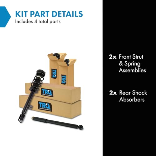 Image of TRQ Front and Rear Complete Strut Assembly & Shock Absorber Kit Complete Strut & Coil Spring Assembly Compatible with 2012-2022 Dodge Challenger Charger