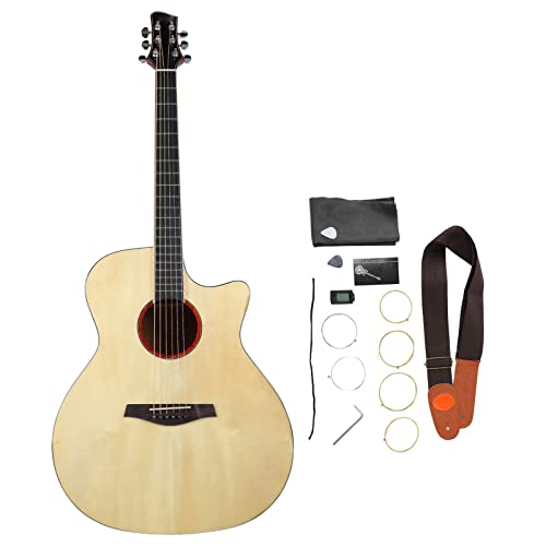Kit de Démarrage de Guitare Folk de Guitare Acoustique de 41 Pouces avec Chiffon D’essuyage de clé Jouant D’un Instrument à Cordes pour Adultes Débutants (Couleur du bois naturel) - Les Beatles, Paul McCartney, John Lennon, RIngo Starr, George Harrison Kit de Démarrage de Guitare Folk de Guitare Acoustique de 41 Pouces avec Chiffon D'essuyage de clé Jouant D'un Instrument à Cordes pour Adultes Débutants (Couleur du bois naturel)