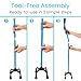 Vive Stand Assist Cane - 4 Prong Adjustable Cane with Extra Handle for Men, Women & Seniors, Stability Aid for Sit to Stand Support, Balance Assistance for Elderly, Handicapped & Disabled