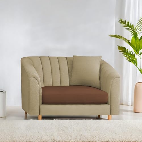 Image of Doraldo Seater Sofa Set for Living Room (Cream Brown) Premium Fabric Sofa Set
