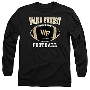 Wake Forest Demon Deacons Official Football Ball Unisex Adult Long-Sleeve T Shirt,Black, Large