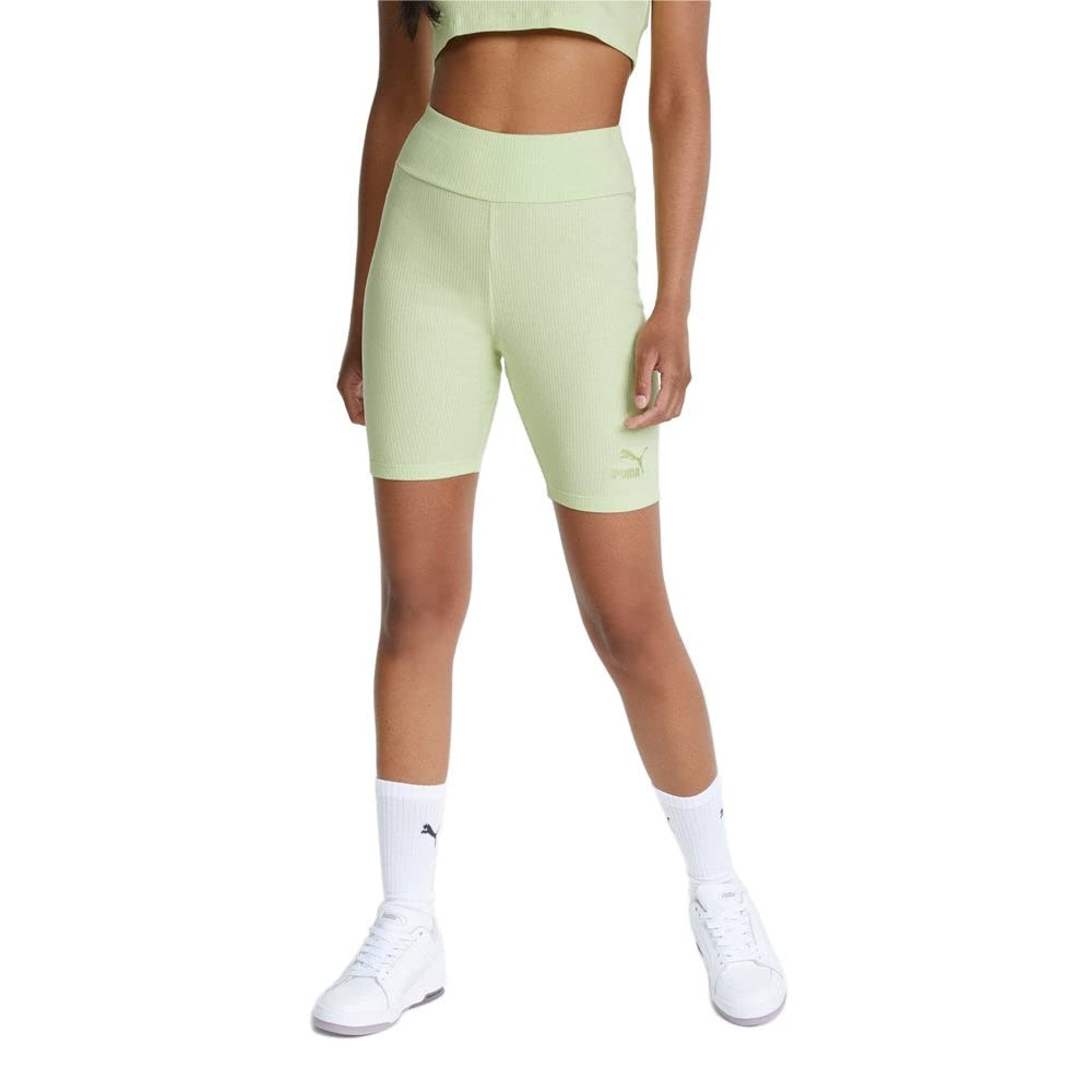 Short cycliste PUMA Classics vert S avec maille côtelée ultra confortable - 5