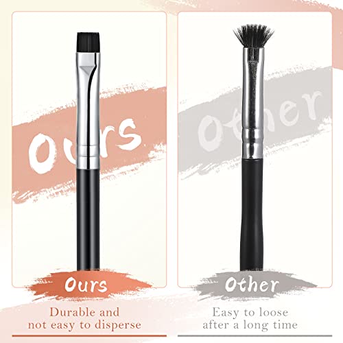 3 Pcs Eyebrow Brush Fine Angled Brush Flat Angled Eyeliner Brush Pro Precision Gel Eyeshadow Makeup Brush Ultra Thin Flat Angle Quality Synthetic Bristles #TOP3