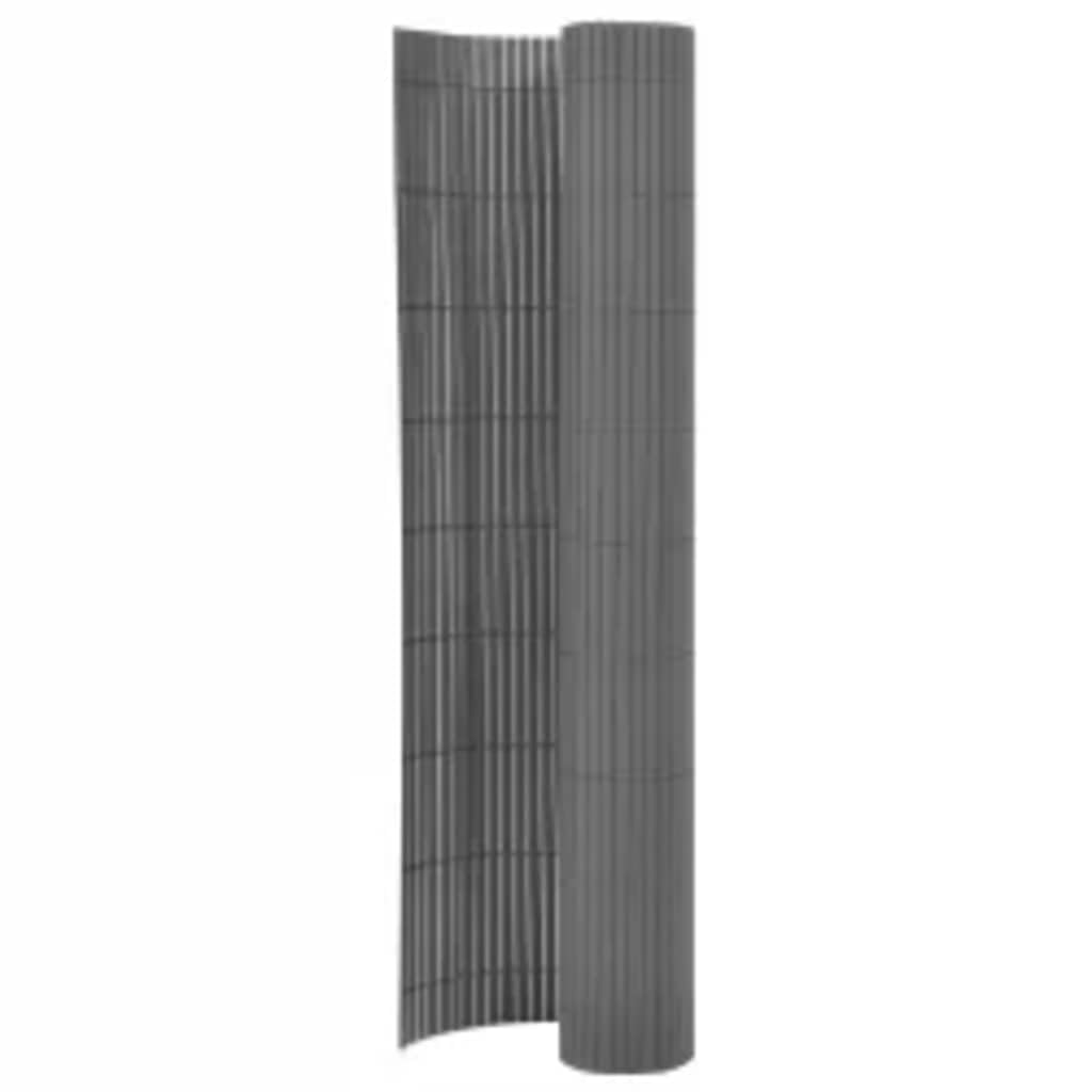 vidaXL Double-Sided Garden Fence Outdoor Terrance Backyard Fencing Privacy Screen Porch Blind Windbreak Fence Panel Barrier Edging Grey