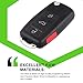 SCITOO Keyless Entry Remote Flip Key FOB Shell 1PC 4 Buttons Replacement for Volkswagen Golf Jetta Passat HLO1J0959753AM