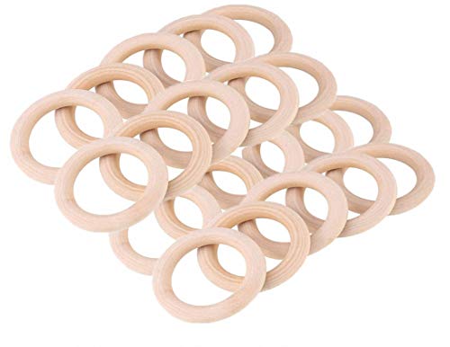 Image of 20PCS Natural Wooden Craft Rings 90mm /3.54inch Unfinished Wood Loop Circle Pendant Connectors Jewelry Making Accessory