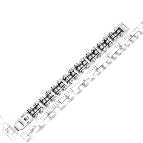 Pulsera masculina de cadena de acero inoxidable bicolor miniatura 6