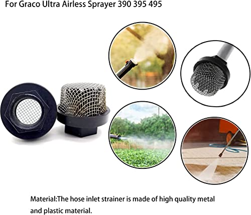 Powswopx 246385 Hose Inlet Strainer Filter Inlet Suction Strainer Mesh Filter for Graco Ultra 390 395 495 Airless Wagner Spraytech Titan Paint Pumps, Paint Spray Guns (2 Pack) - Thumbnail 5