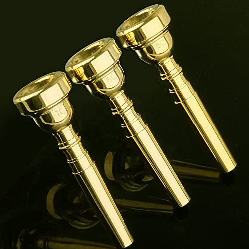 Gold Trumpet Mouthpiece 7C 5C 3C Trumpet Mouthpiece Set with Box Cleaning Cloth Compatible with Yamaha Bach Conn King Musical Instruments for Beginners and Professional Players 3Pack by Eison - Image 7