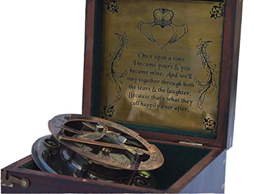 RIRHTAJUS Anniversary Sundial for Him, Wedding Gifts for Him, Birthday Gifts for Him, Love Gifts for Him, Romantic Gifts for Him
