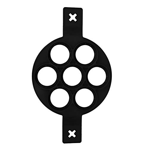 Restokki Moulle Pancake, Moule à Crêpes, Moule De Fabrication De Crêpes Aux œufs Antiadhésifs De Cuisine Noire Avec Poignées, Moules En Silicone Outils...