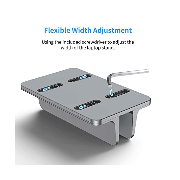 Kallrra Laptop Ständer Vertikal Aluminium, Laptophalter Verstellbar 17 Zoll, MacBook Stand Space Grey, Notebook… – Bild 6