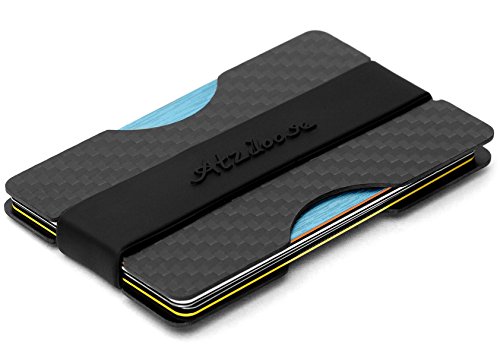 Wallets for Men Carbon Fiber Slim Credit Card Wallet, RFID Blocking Wallet, Money Clip Band Gifts for Him (Updated Model)