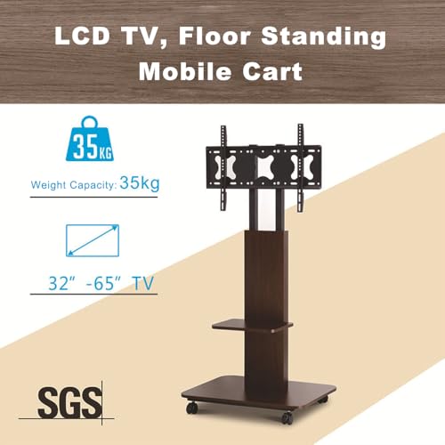 Support TV mobile docooler pour écran 32" à 65" | Hauteur réglable sans percer de mur - 3