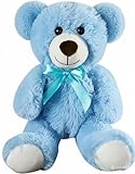 Hgplvxj Teddy Bear Stuffed Animals, 12 Inches Teddy Bear Plush Toy Birthday Christmas Valentine’s Day Gift for Kids Girlfriend (Blue)