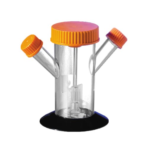 Corning 3152 Polystyrene 125Ml Disposable Spinner Flask, With 70Mm Orange Polypropylene Top Cap And 2 Angled Sidearms, Sterile (Case Of 12) #TOP12