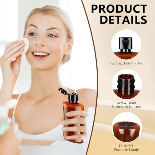 Domensi 36 Pcs 3.4 oz Travel Bottles Bulk Plastic Squeeze Lotion Bottles with Flip Cap Small Portable Travel Leak Proof Refillable Empty Cosmetic Container for Toiletries Liquid Shampoo(Amber)3