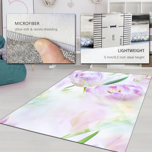 Tapis romantique moderne 160x230cm lavable pour table de chevet
