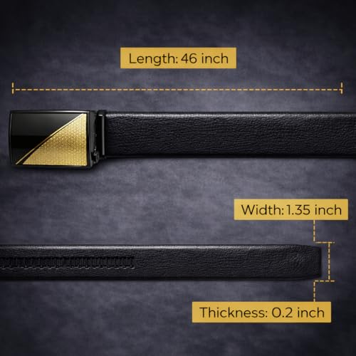 Image of Men's Auto Lock Belt with elegant design | Premium Vegan Leather | Adjustable Ratchet Belt | No Hole Design | Perfect Fit Waist 28-42 Inches for Office