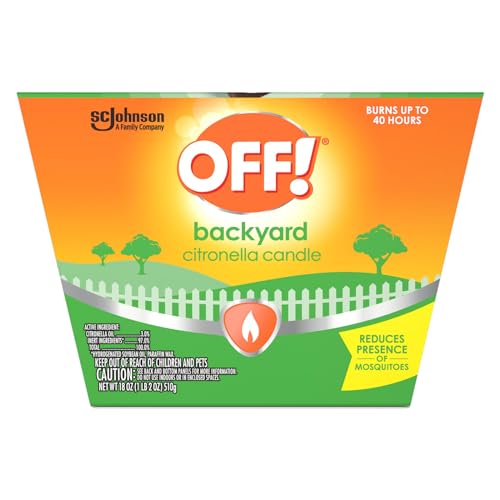 Off! Scented Citronella Candle, 18 oz, 1 CT, Backyard Outdoor Candle, Burn Time up to 40 Hours