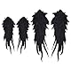 FINGERINSPIRE 2 Paar Schwarze Engelsflügel Spitzenapplikationen Zum Aufnähen Auf Kleid Schulterabzeichen Ornament Polyester Stickerei Spitzenaufnäher Für Party Kleider 41.5x16.5 cm Und 29.5x11.5 cm