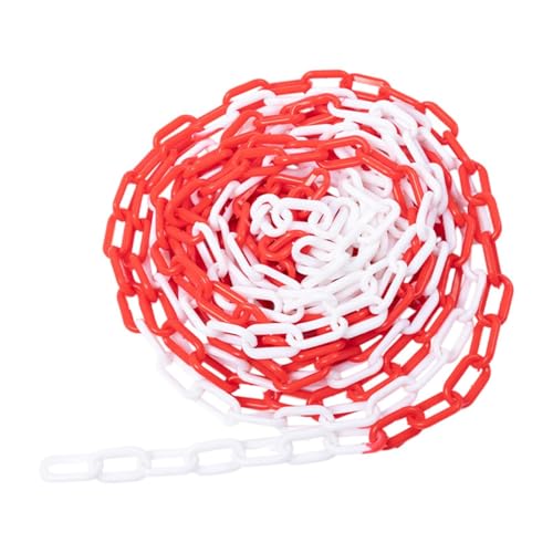 Amagogo Traffic Chain Barrier Link Security Barrier Chain Premium Traffic Cones Connector for Courtyard Parking Space Closed Areas, Red White