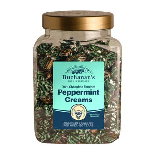 Buchanans Chocolate Peppermint Creams 1kg Jar Retro Scottish Chocolate Sweets| Gifting for Birthdays Mothers Day Easter Fathers Day & Special Occasions