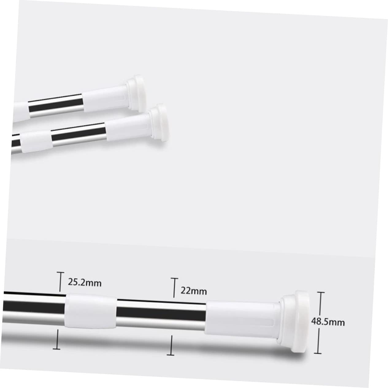 1pc Stainless Steel Tension Rod for Clothes Drying Shower Curtain Retractable Design No Drill Easy Installation Multi-purpose Use Bathroom Wardrobe