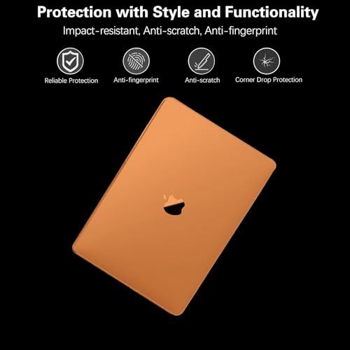 KEROM Orange Clear Case for MacBook Air 13 inch 2026 M5, 2022-2025 M4/M3/M2 A3240 A3113 A2681, Matte Plastic Hardshell & Keyboard Cover for Mac Air 13.6 inch Case, Frosted Orange Clear by KEROM - Used condition - Image 3