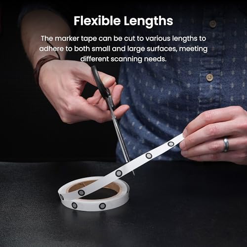 Image of Revopoint 3D Marker Tape for 3D Scanning, 6.0 mm 3D Scanning Markers for 3D Scanners, 3D Tracking Dots Reference Point for Preventing Tracking Loss and Enhance Accuracy, 30 m Length with 725 Markers