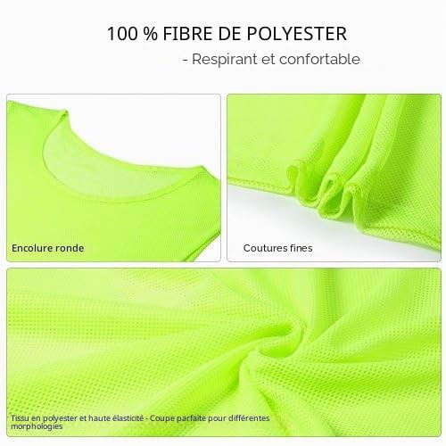 VGEBY Lot de 12 gilets de sport pour adultes Chasuble Veste d'entraînement en maille respirante pour football, basket-ball, rugby