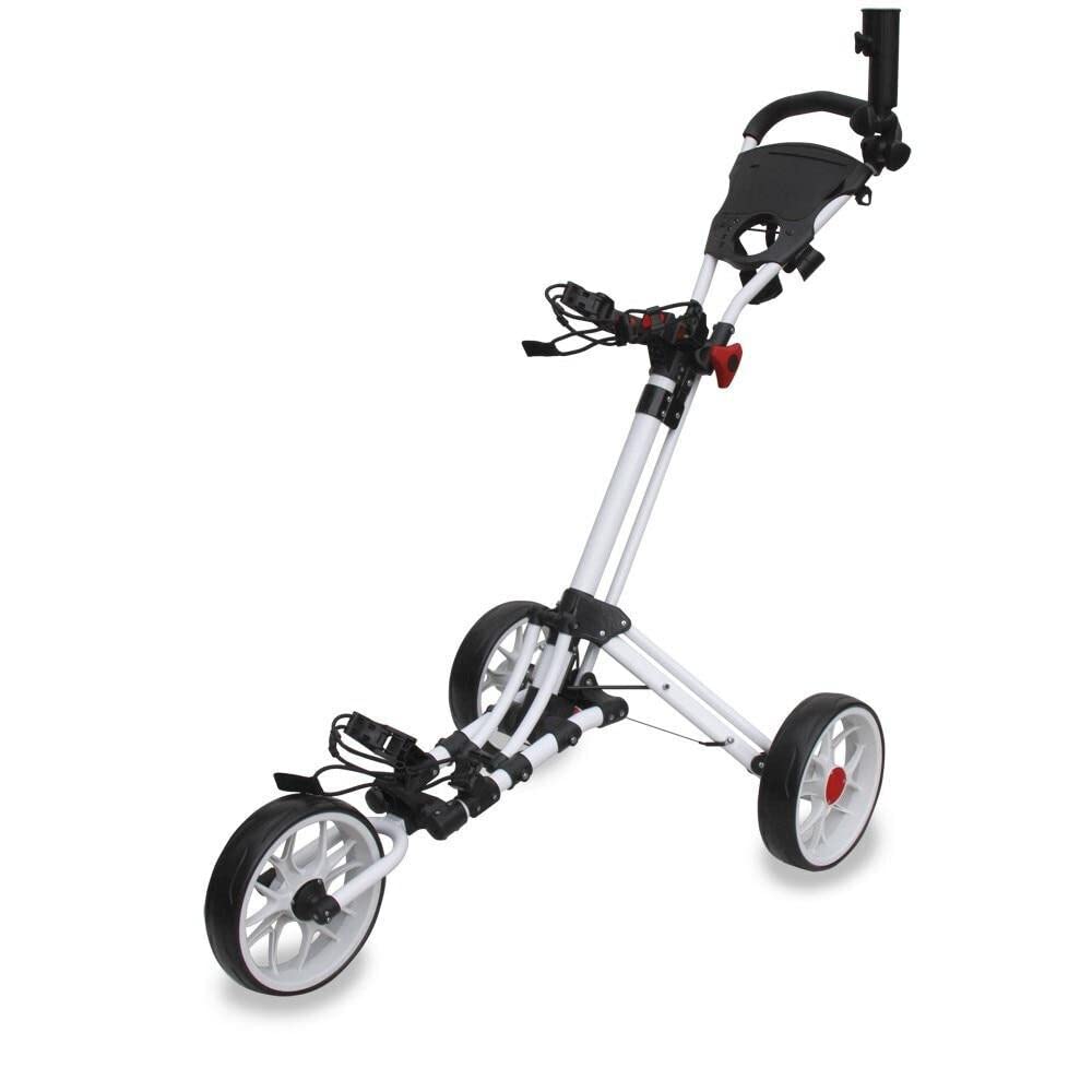 EzeGlide Smart Fold Trolley – Compact 3 Wheel Push Golf Cart, Quick Folding Lightweight Design, Durable Frame with Easy Maneuverability