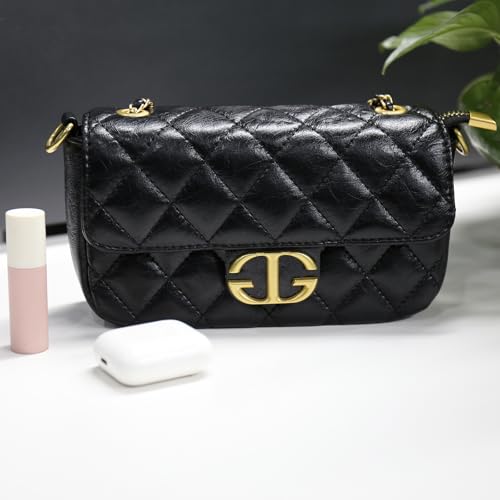Quilted Crossbody Bags for Women Small Purse Trendy Vegan Leather Shoulder Handbags with Adjustable Shoulder Strap3